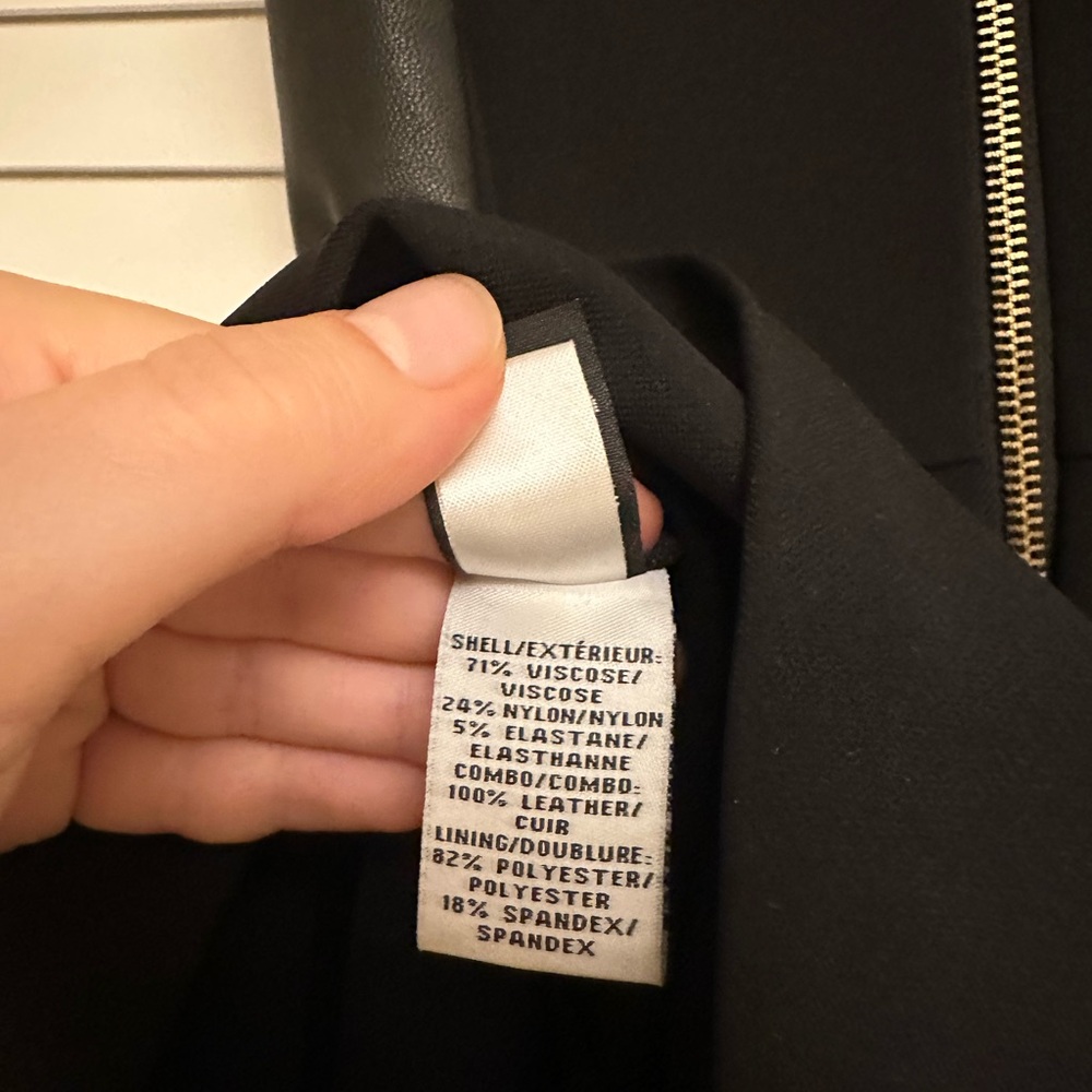 Diane Von Furstenberg Jeannie sleeveless black leather combo mini dress - Picture 5 of 7
